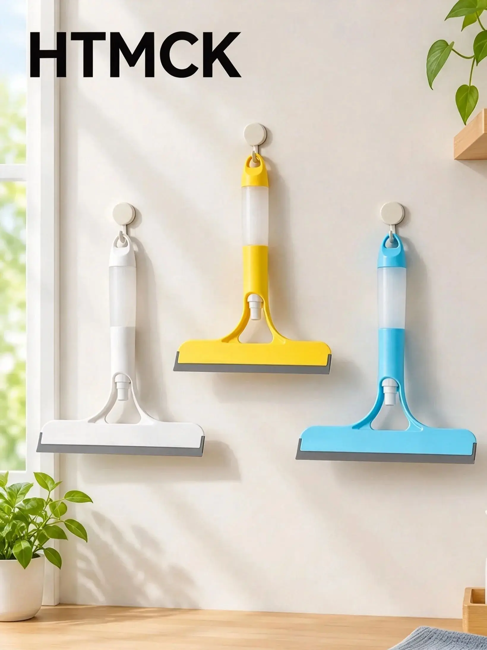 HTMCK Household Glass Cleaning Scraper Watering Can Combined Window Scraper for Home Use