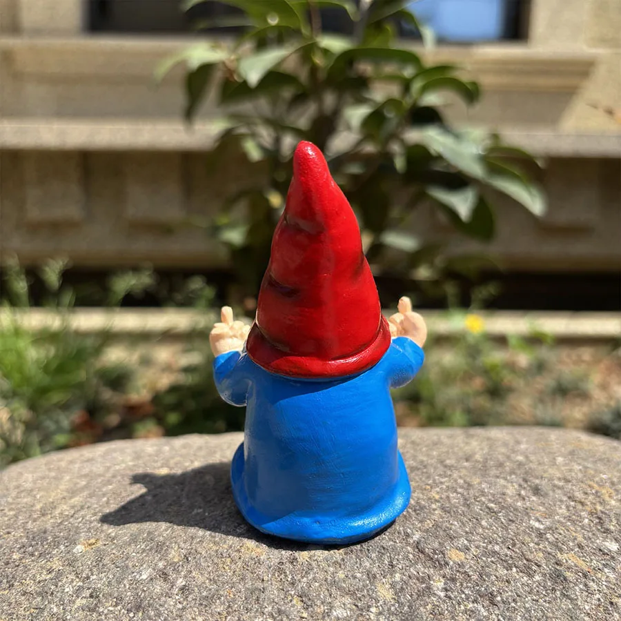Middle Finger Gnome Resin Figurine, Outdoor Lawn Garden Ornament, Home Desktop Decor Resin Craft