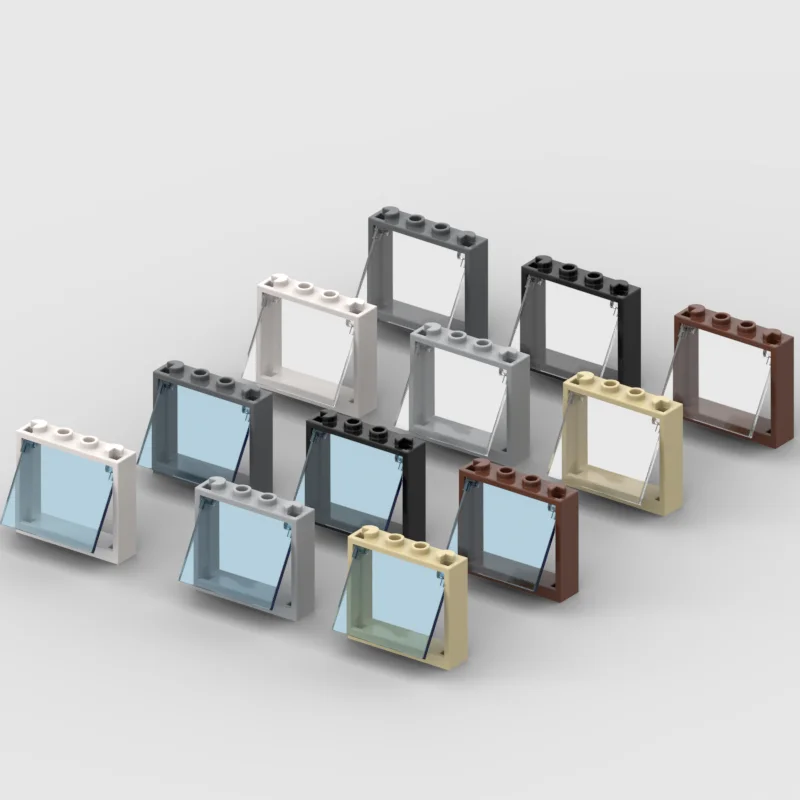 *Window 1x4x3 w. Glass* 10pcs DIY enlighten block brick part No. 60594 86210 Compatible With Other Assembles Particles