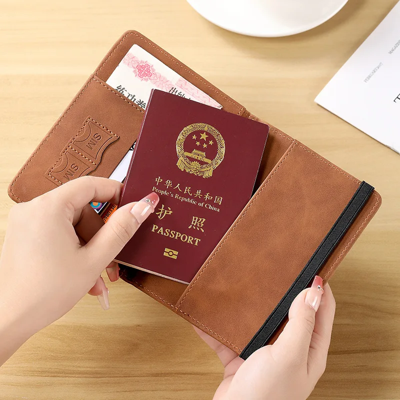 Unisex PU RFID Travel Passport Wallet Passport Holder Passport Cover Luggage Tag Ticket Clip Id Card Holder Travel Accessories