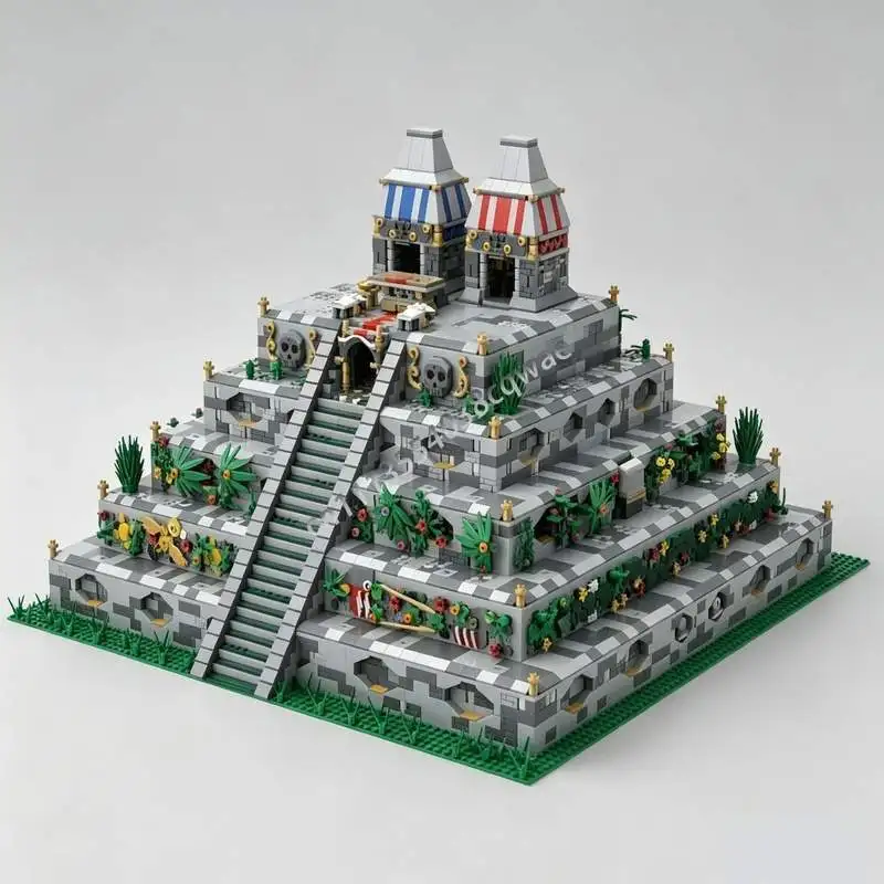 8056Parts Aztec Pyramid MOC Ancient Architecture Model Custom Puzzle DIY Creative Assembly Educational Toy Blocks Gift Display
