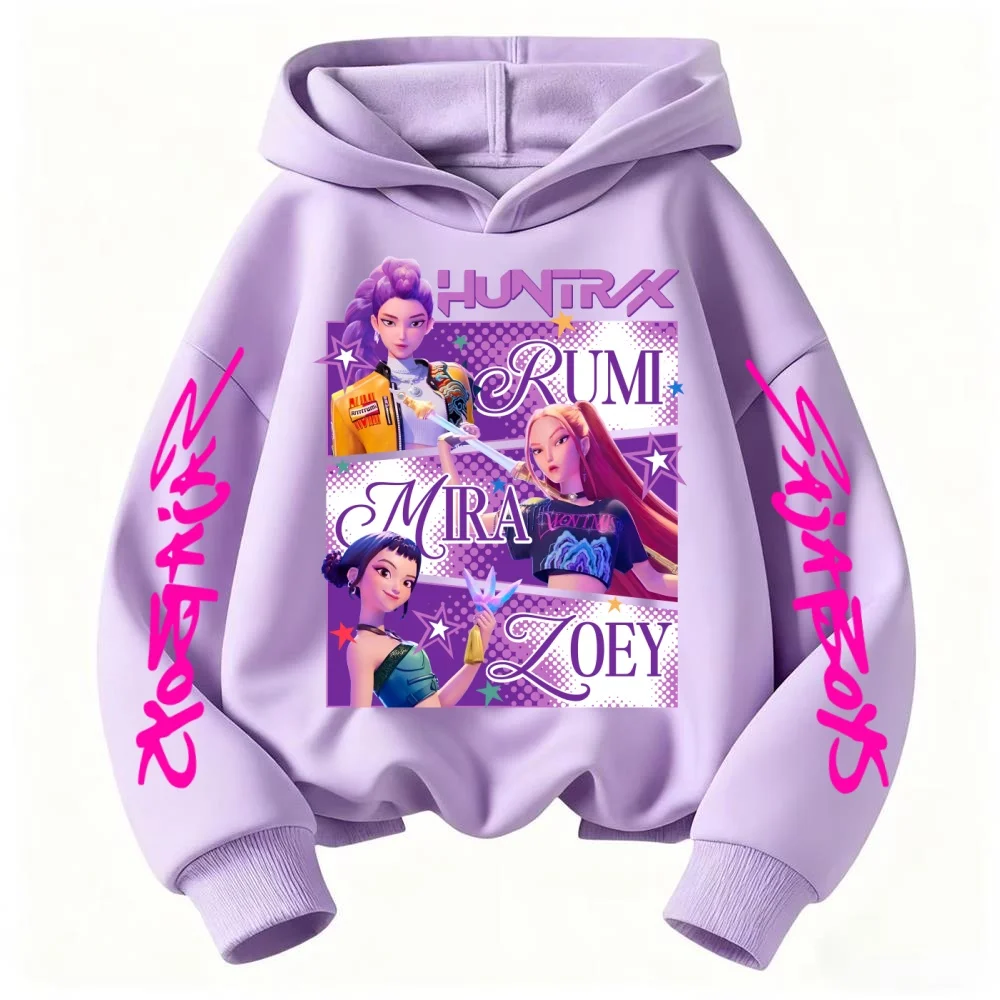 

2026 Hip Hop KPop Devil Hunter Hoodie Female Cute Sweet Korean Street Wear Fashion Trend Long Sleeve Children's Spring and Autum