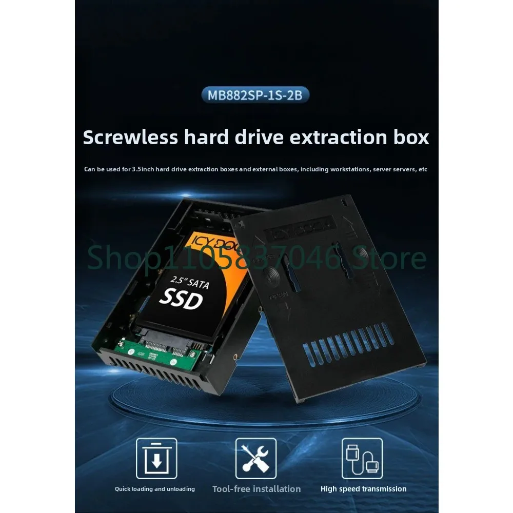 Hard drive enclosure 2.5-to-3.5-inch SATA tool free hard drive bay enclosure MB882SP-1S-2B