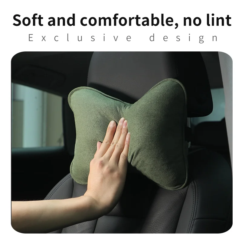 Suede Car Seat Neck Pillow Headrest Head Rest Relax Protection For Maserati Granturismo Quattroporte Levante Coupe Spyder Ghibli