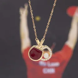 New in casual style ping pong paddle necklaces for women fashion exquisite couple choker pendant party wedding jewelry
