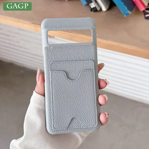 패션 가죽 Litchi 카드 슬롯 가방 홀더 전화 케이스 Google Pixel 9 8 7 6 Pro 7A 6A 8A Pixel 9 XL 용 다채로운 매트 커버