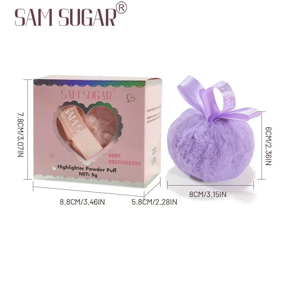 SAM SUGAR Highlight Setting Powder Ball Body Shimmering Highlighter Powder Puff Highlighting And Contouring Diamond Glitter Puff