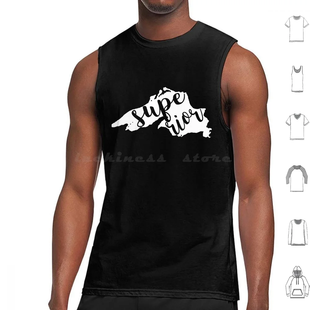Superior Lake Tank Tops Print Cotton Superior Lake Map