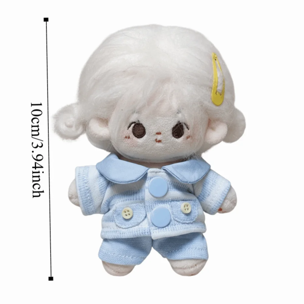 1 ensemble de vêtements pour poupée en coton de 10 cm, tenue de poupée bleue, tenue de poupée miniature, ensemble de déguisement créatif et mignon pour poupée, cadeau pour enfants