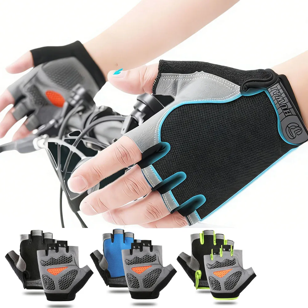 Halbfinger-Gel-Fahrradhandschuhe für Herren und Damen, atmungsaktiv, rutschfest, MTB-Fahrradhandschuhe, Sommer-Fitness-Yoga-Sport-Trainingshandschuhe