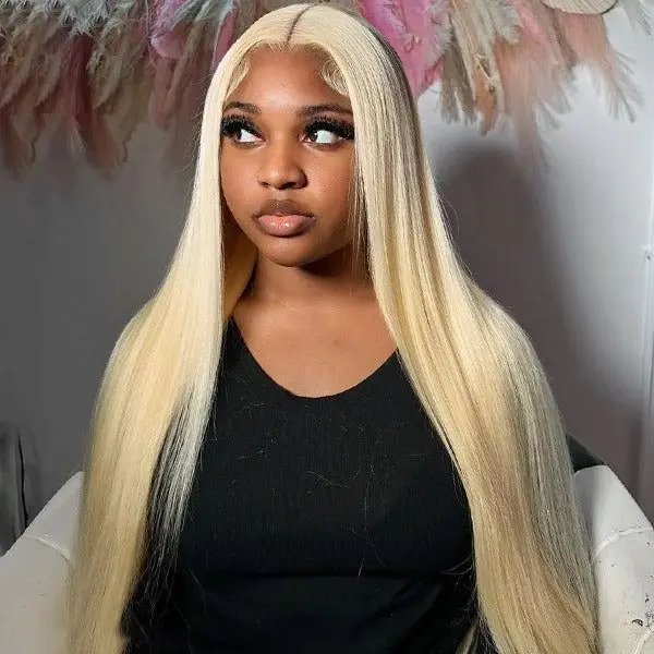 Straight 613 Blonde 13x6 Hd Lace Front Wig Human Hair Brazilian Colored Transparent 13x4 Lace Frontal Wigs For Black Women