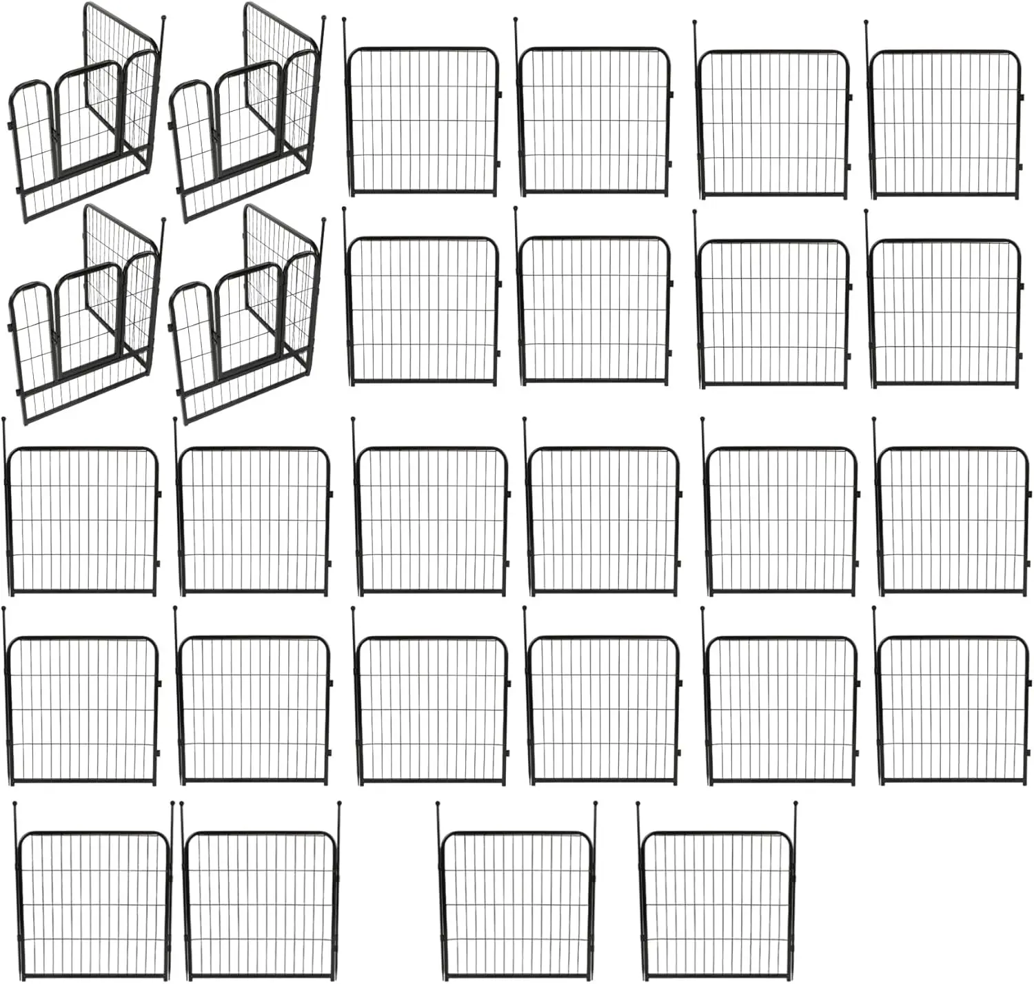

24 * 24Inch Metal Pet Enclosure, Outdoor Heavy Duty Kennel, 32 Metal Panels, Movable and Spammable Dog Exercise Enclosure
