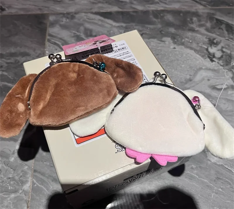 Sugarbunnies أفخم محفظة نسائية للعملات المعدنية محفظة Shirousa Kurousa الأرنب رئيس لطيف حقيبة أموال صغيرة قبلة قفل عملة حالة Kawaii حقيبة المال