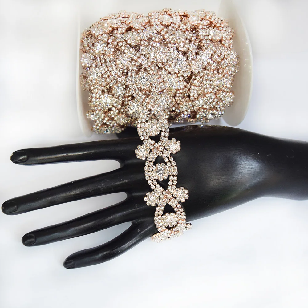 

1 Yard Rhinestone Simple Style Clothing Diy Decorative Crystal Chain Can Be Sewn On The Wedding Dress