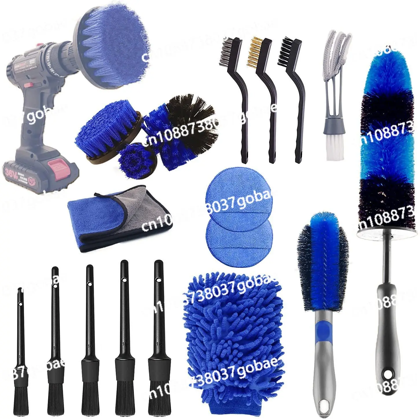 Car cleaning kit, car wheel brush, detail brush, tire gap brush