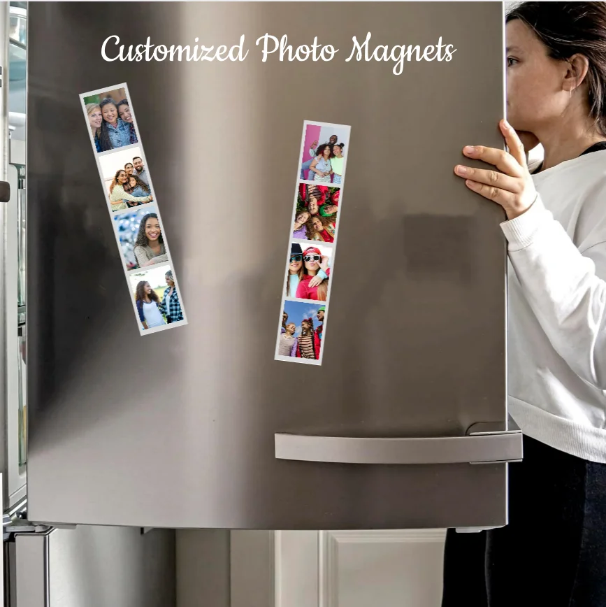 

Personalized Photo Fridge Refrigerator Magnets 1.6x8inch - Gift For Home Decor,Valentine's Day Gift,Gift For Mum,Customize Gift