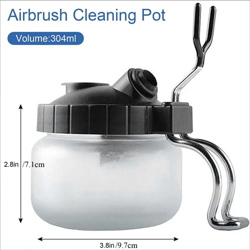 [A93Z!】 Airbrush Holder Station Glass Cleaning Pot With Holder Hobby Painting Model Craft