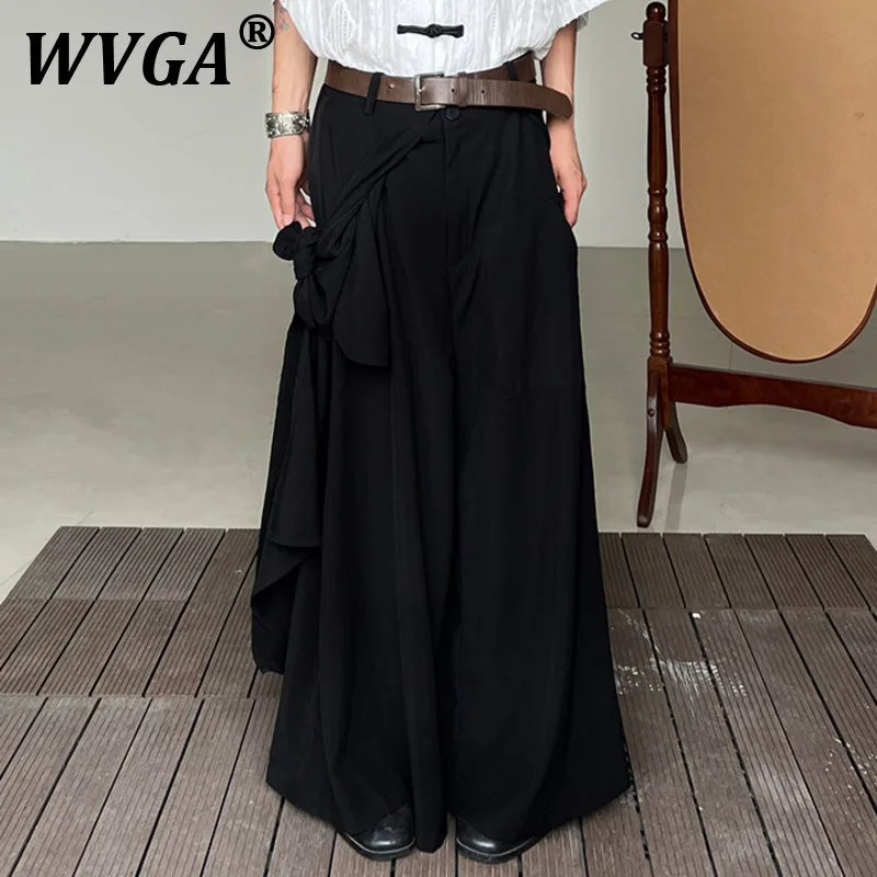 

WVGA Spring Summer New Man Tide High Street Vintage Irregular Splice Design Fashion Niche Chic Casual Suit Skirt Pants Ins W9103