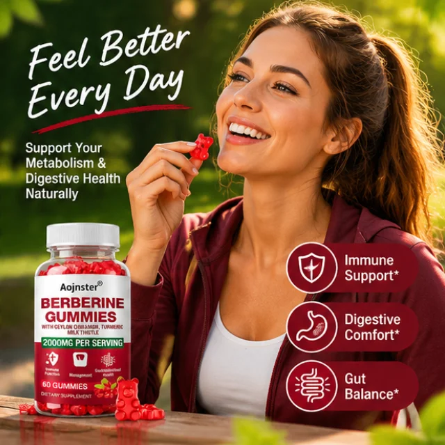 Berberine Gummies 2000mg with Ceylon Cinnamon Turmeric Milk Thistle Immune & Gut Health 60 Count