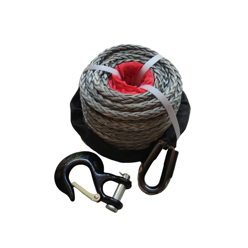 11mm*20m Synthetic Rope With 16T Winch Hook For Electric Winch, Plasma Rope,UHMWPE Rope Synthetic Rope For Winch Recovery Rope