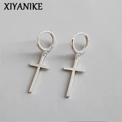 XIYANIKE Simple Cross Drop Dangle Hoop Earrings For Men Women New Fashion Trendy Unisex Jewelry Gift Party серьги 2022