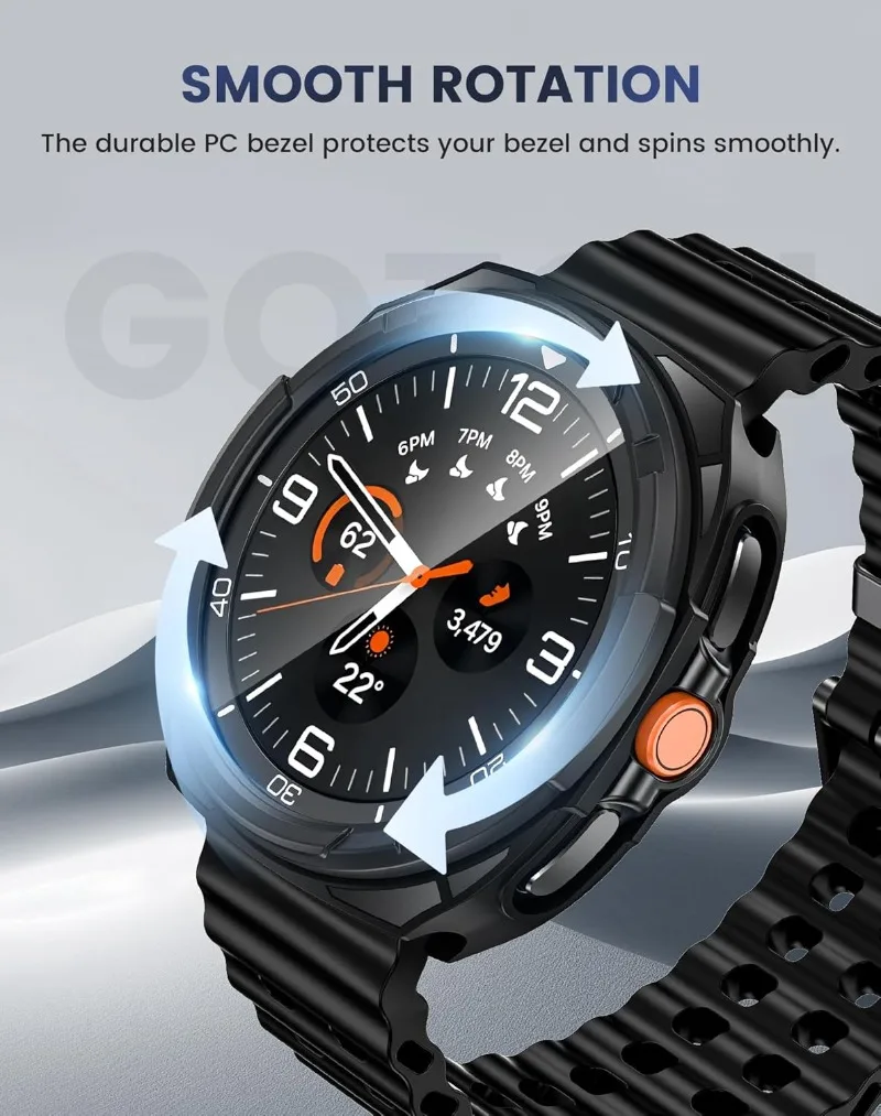 3 in 1 Cover+Tempered Glass+Bezel Ring for Samsung Galaxy Watch8 Classic 46mm TPU Protective Bumper Watch 8 Classic Accessories