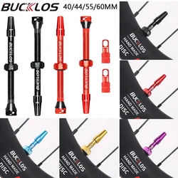 BUCKLOS 40/44/55/60MM Bike Tubeless Valve Aluminum Alloy Road Gravel Bicycle Tubeless Tire Valve Durable Bike Presta Valves