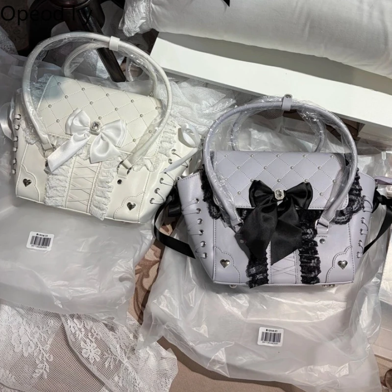 

Original New Japanese Girl Sweet and Cute Lolita Handbag Mass-produced Bud Lace Bow Elegant Versatile Messenger Bag