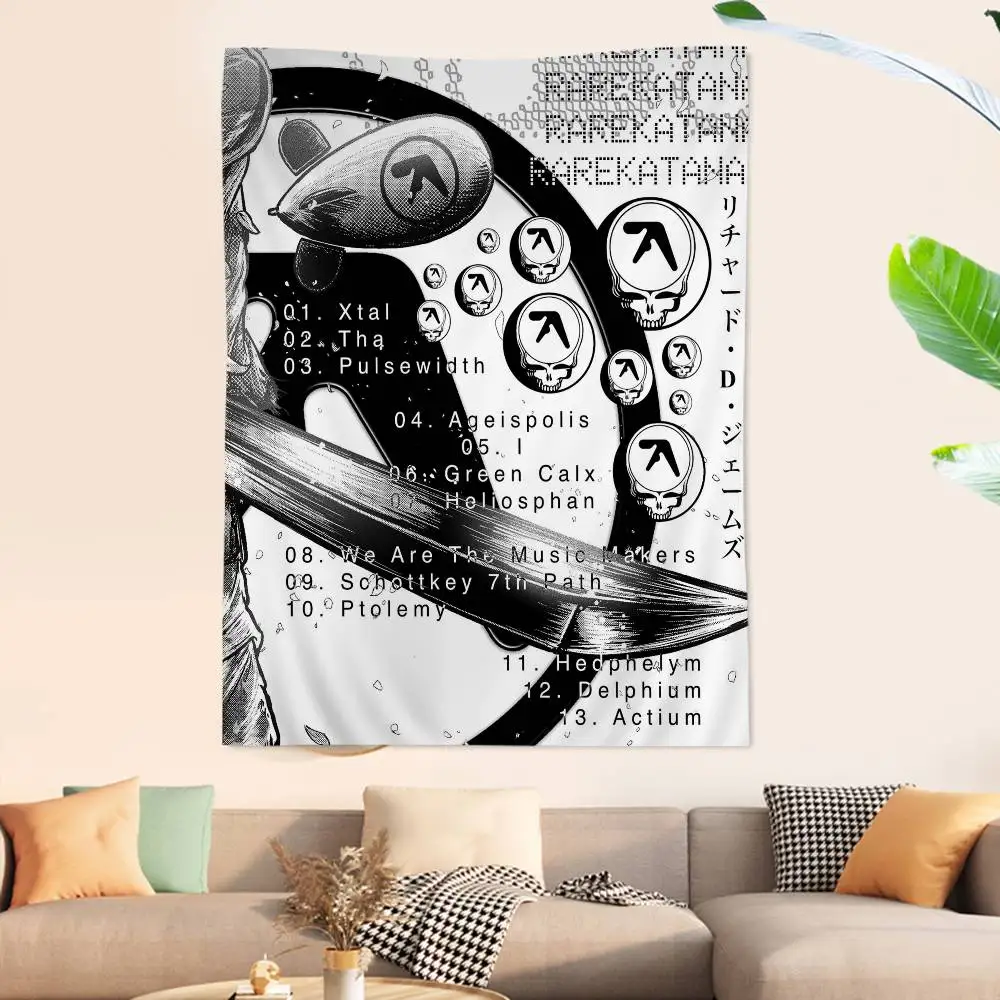 DJ A-Aphex T-Twins Cartoon Tapestry Art Science Fiction Room Home Decor Wall Hanging Sheets