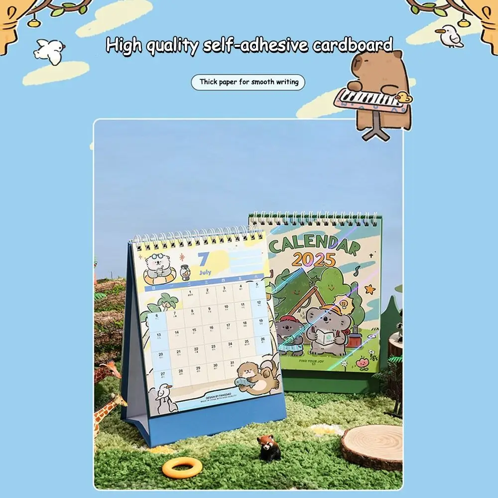 

Gift Cartoon Animal 2025 Calendar Daily Monthly Planner Portable Capibara Calendar Snake Year Calendar Home
