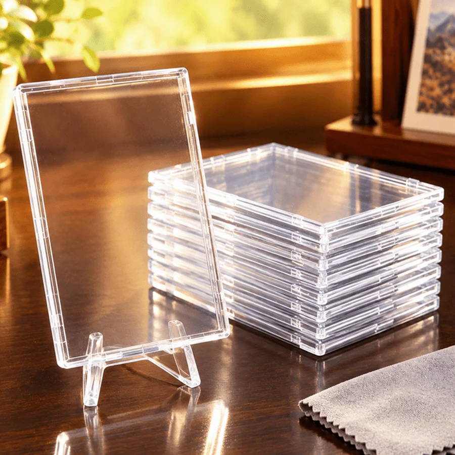 8/9/16pcs Clear Plastic Card Storage Holders Hard Transparent Protector Cases Display Boxes for Idol Photo Game Cards XJM
