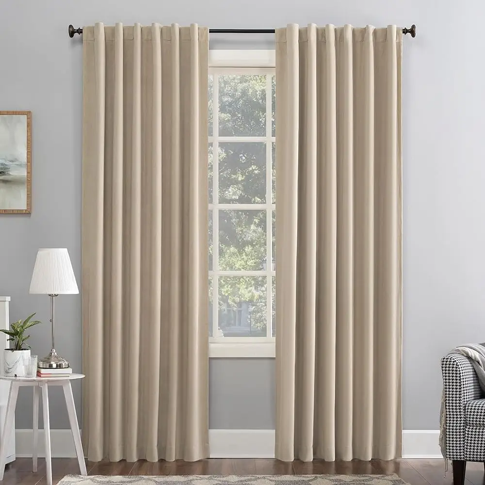 

Звукоизоляционная термоизоляционная штора Hampshire Velvet Noise Reducing Thermal Extreme Total Blackout с креплением на липучке, 50 x 96 дюймов, цвет моховой зелени