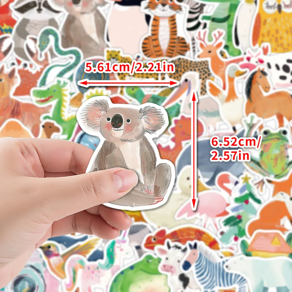 50PCS Kids' Hand-Drawn Animal Graffiti Stickers - Waterproof Decor for Water Cup, Phone, Computer & Skateboard AnimeWorlds Store