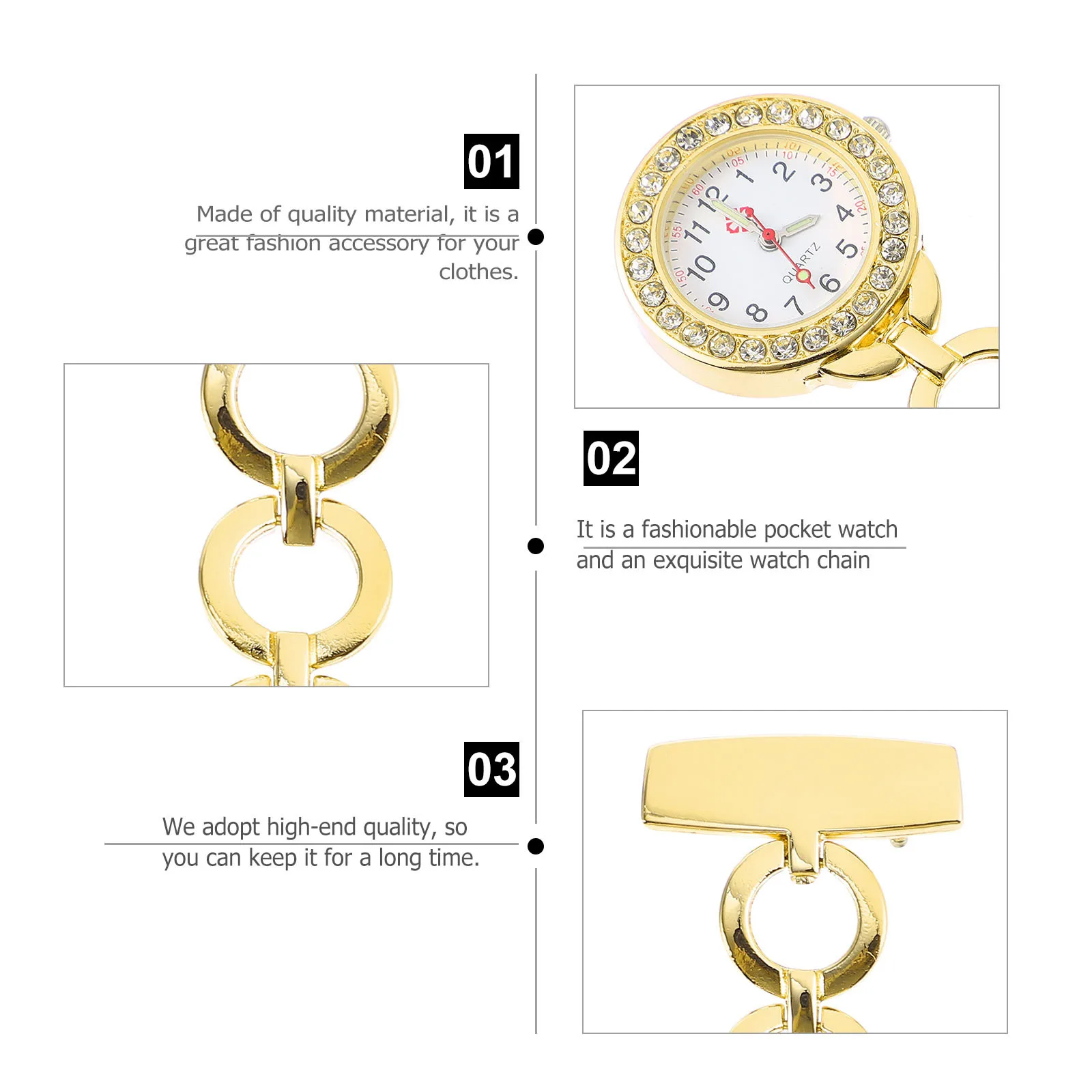 ساعة جيب محمولة للممرضات فوب للنساء، هدية لعمال المستشفى، ساعة معلقة على الصدر