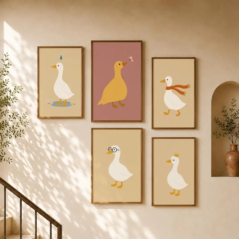 Cute Duck Pastel Minimalist Aesthetic Collection Poster Home Room Cafe Club Decor Aesthetic Art Wall Painting