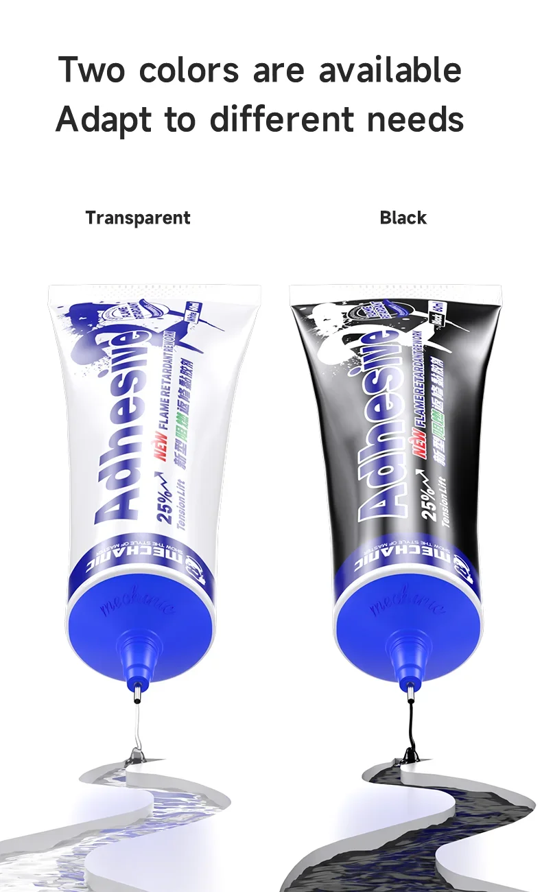 MECHANIC R7 Phone Repair Adhesive 60ml Black/Transparent Flame-retardant Repair Glue Non-corrosive Phone Frame Back Cover Repair