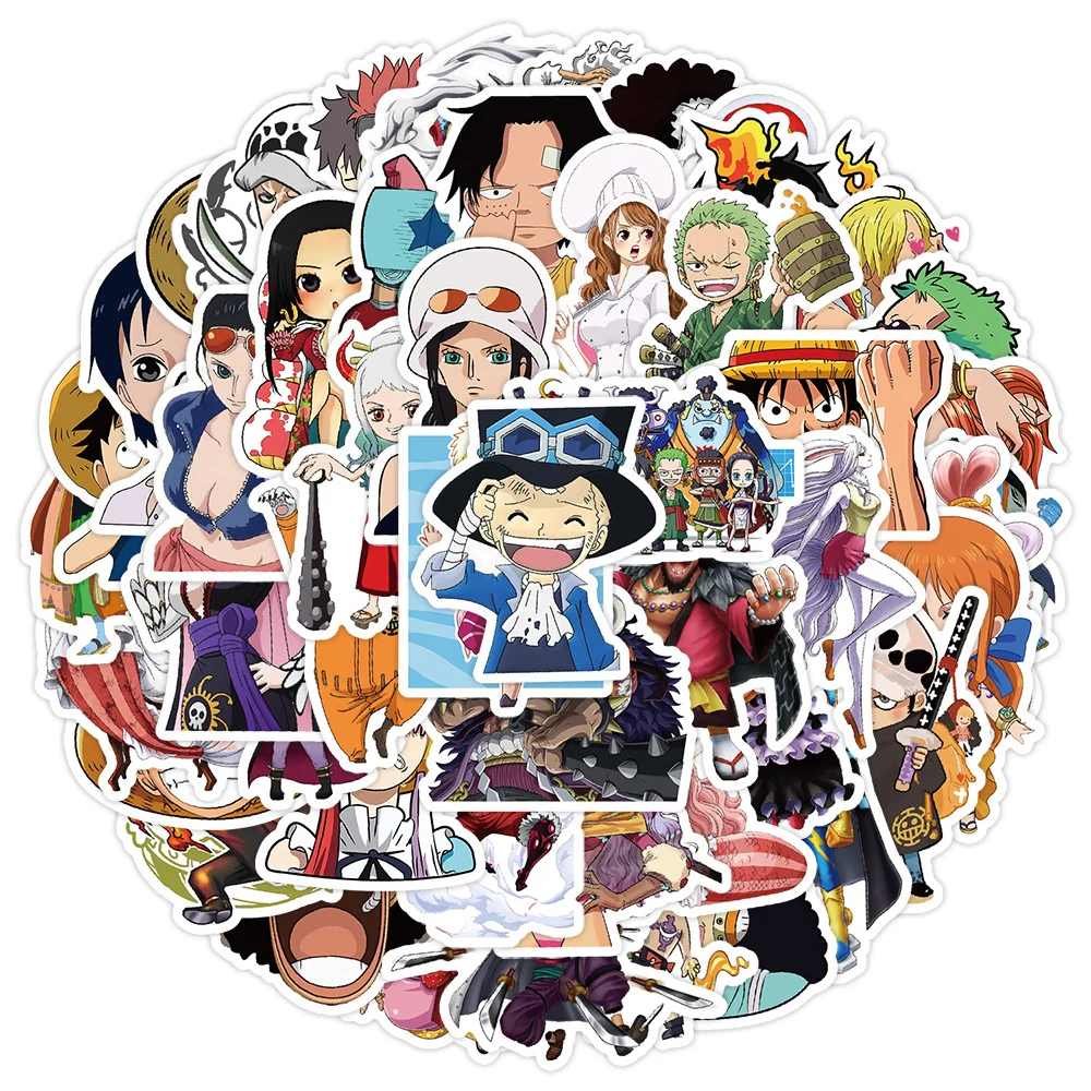 10/30/50pcs EEN STUK Anime Stickers Luffy Zoro Ace Cartoon Graffiti Decals Waterfles Briefpapier Notebook cool Manga Sticker