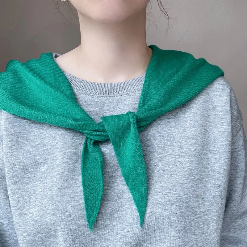 

New simple urban style versatile scarf, solid color, popular knitted wool neck warmer, autumn and winter outer