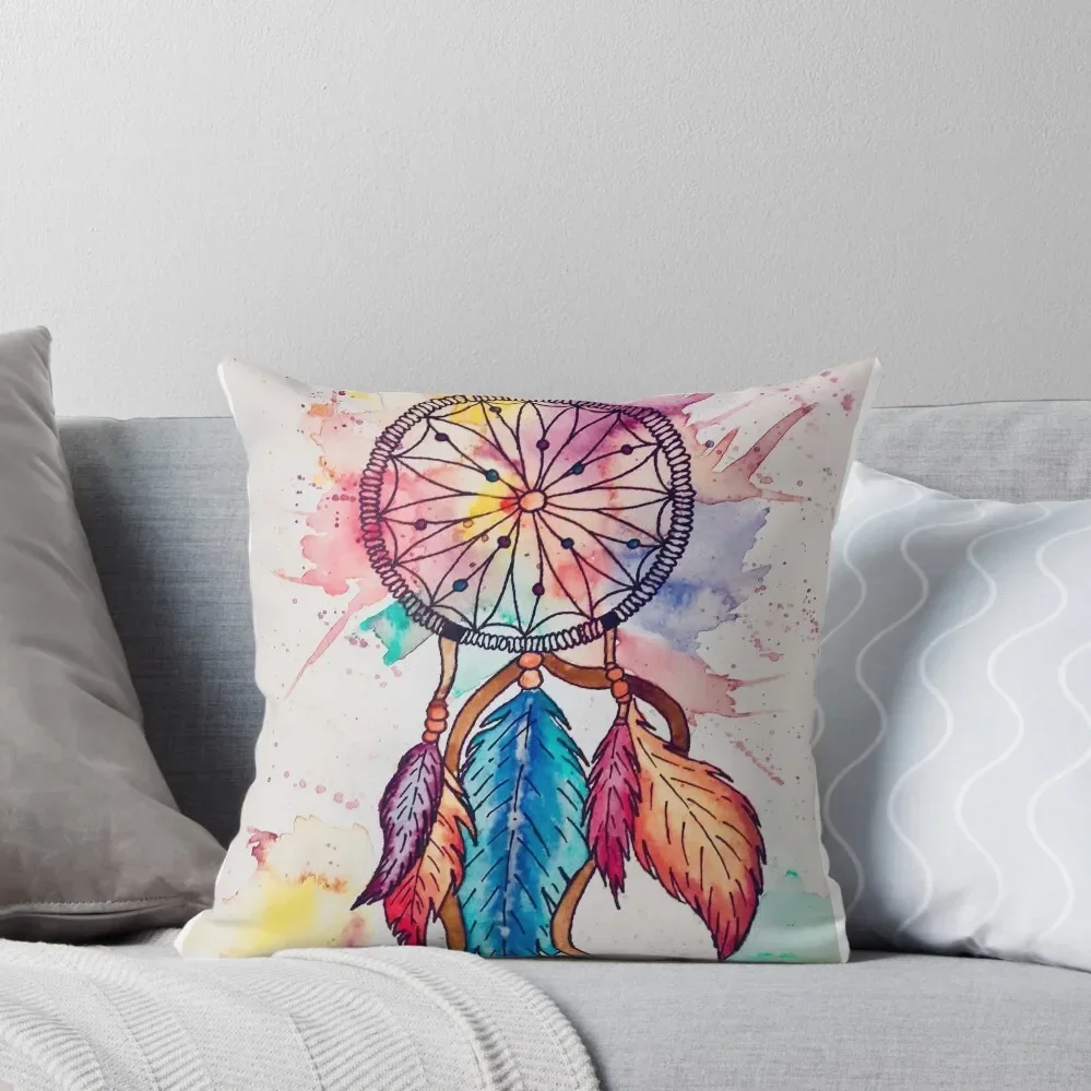 

dreamcatcher watercolor / watercolor dream catcher Throw Pillow Decorative pillow case Cushion Cover Luxury pillow