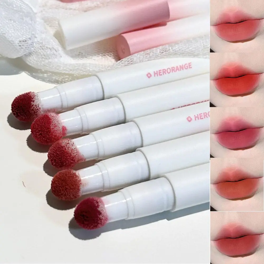 DIKALU Lip Powder Cream Air Cushion Lip Cream Matte Lip Glaze Mouth Red Lip Mud Non-fading Non-stick Cup Feminine White Brick Re