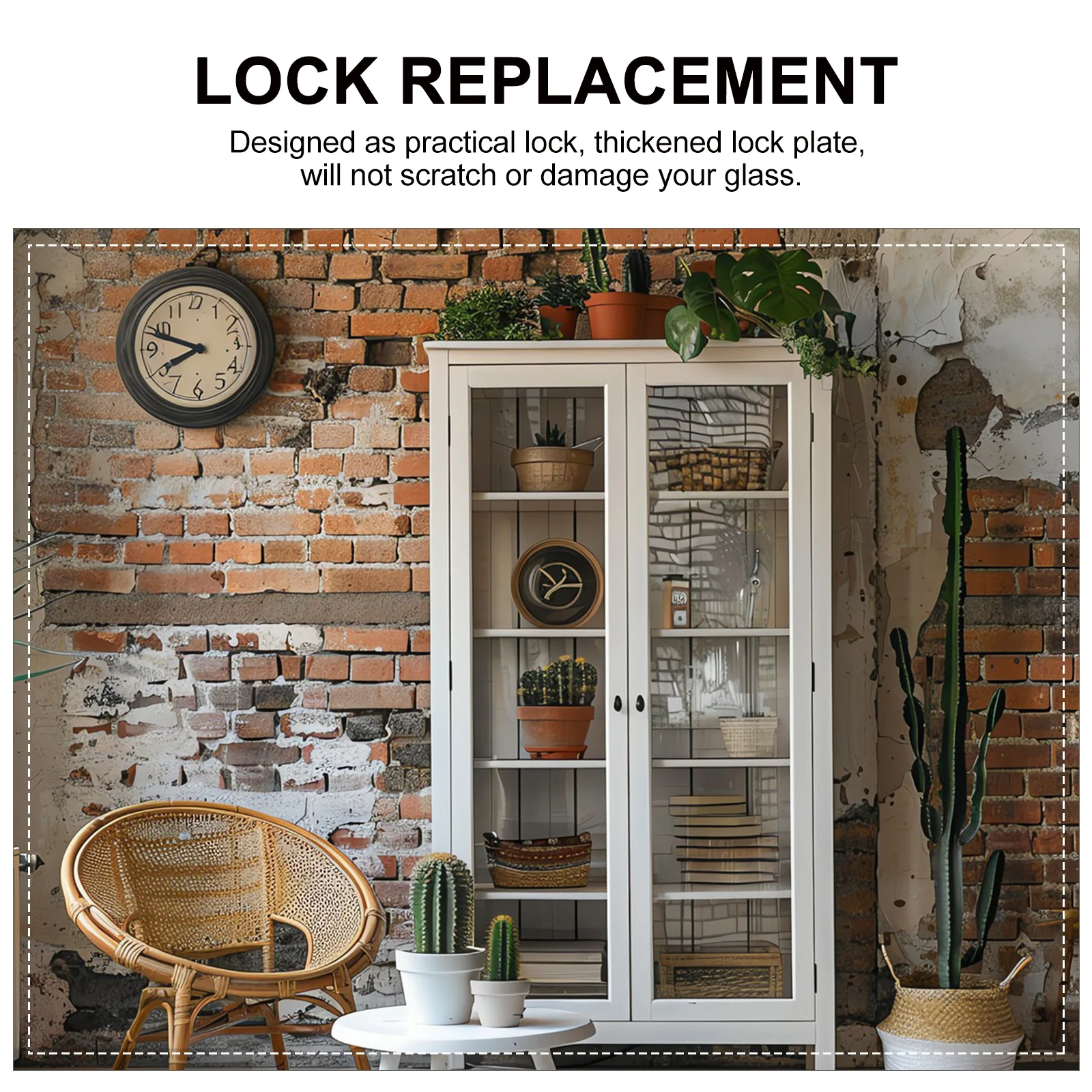 

1 Set Stainless Steel Locks No Drill Installation For Glass Doors Heavy Duty Security Display Case Drawer Replacement Showcase