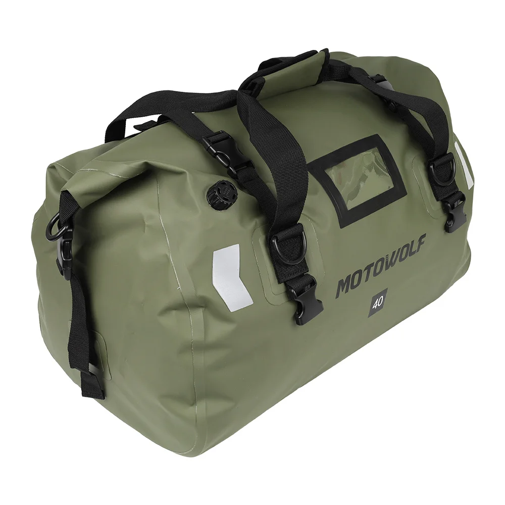 

Motorcycle Back Seat Bags Dry Luggage Roll Pack Bag Universal 40L Waterproof Motorbike Scooter Camping Cycling Travel Tail Bags