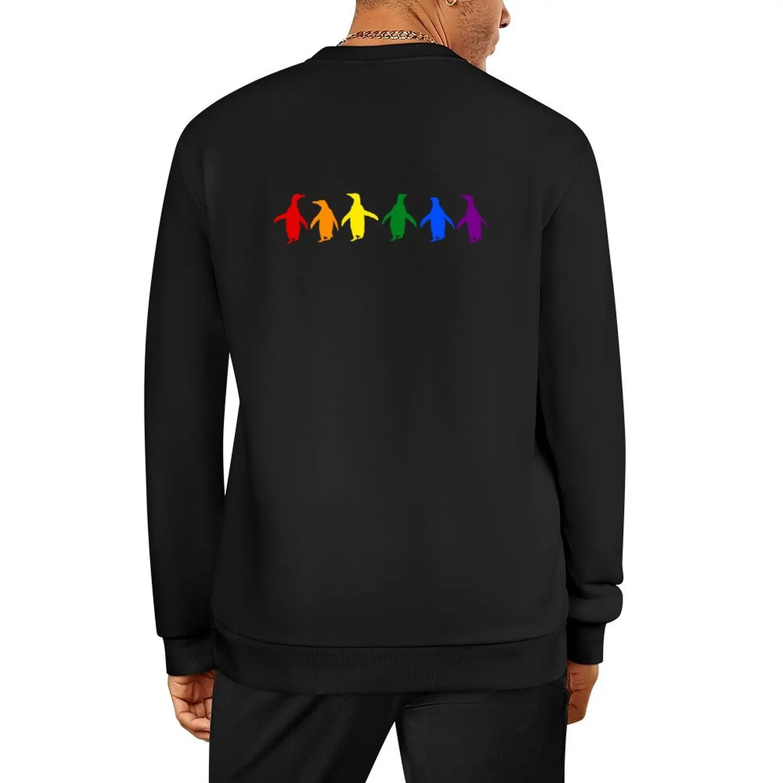 

Blue #0F1D7B background LGBTQI+ Pride Penguins LGBT LGBTQ Pullover tracksuits men's sweat-shirt tracksuit sports sweatshirt man