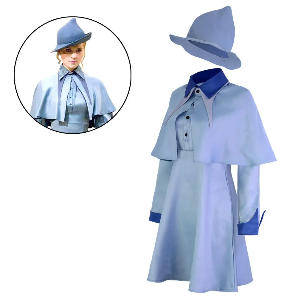 Harryy Potter Cosplay Fleur Delacour School of Magic Halloween Beauxbatons School Uniform Girls Uniform Costume