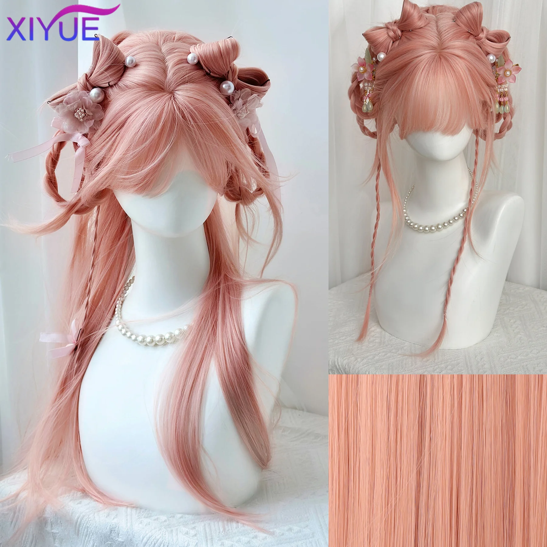 

Ashely Pink Wig Lolita Long Straight Pink Wig for Women Headband Synthetic Wigs Pelucas De Fiesta Wigs in Promotion Lolita 가발