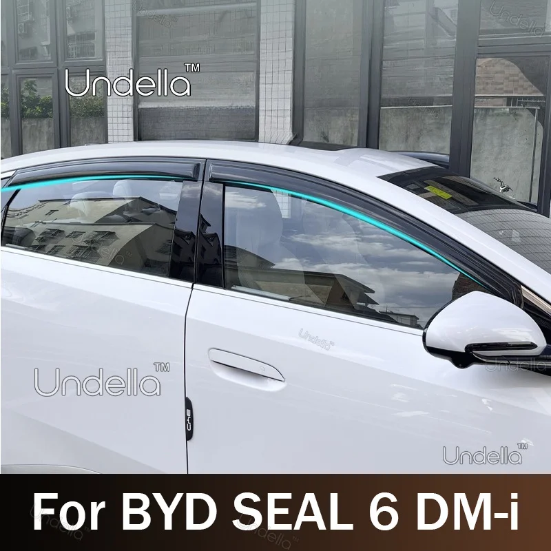 For BYD SEAL 6 DM-i 2026 2027 Window Visors Rain Guards Smoke Side Wind Deflectors Vent Weathershield Car Exterior Accessories