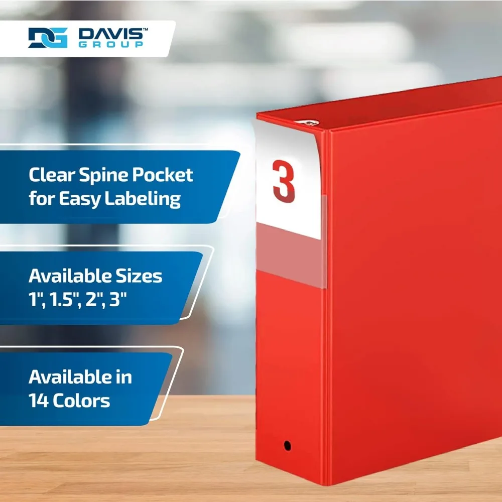 Round-Ring Premium Economy Binders, 3 Inch, Red, Ideal for School and Office Use, 6-Pack Large Capacity Binders