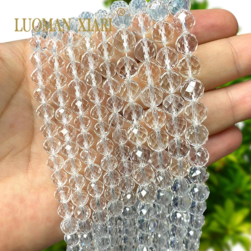Facettierte runde Naturstein AAA White Rock Crystal Lose Spacer Perlen für Schmuckherstellung Diy Armbänder Charms Zubehör
