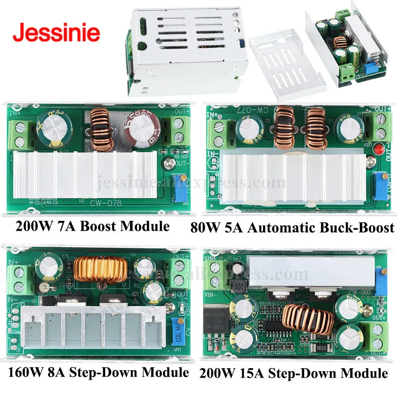 200W 7A High Power DC-DC Boost 80W 5A Automatic Buck-Boost  Step-up/Down 160W 8A 200W 15A Buck Voltage Regulator Module Board