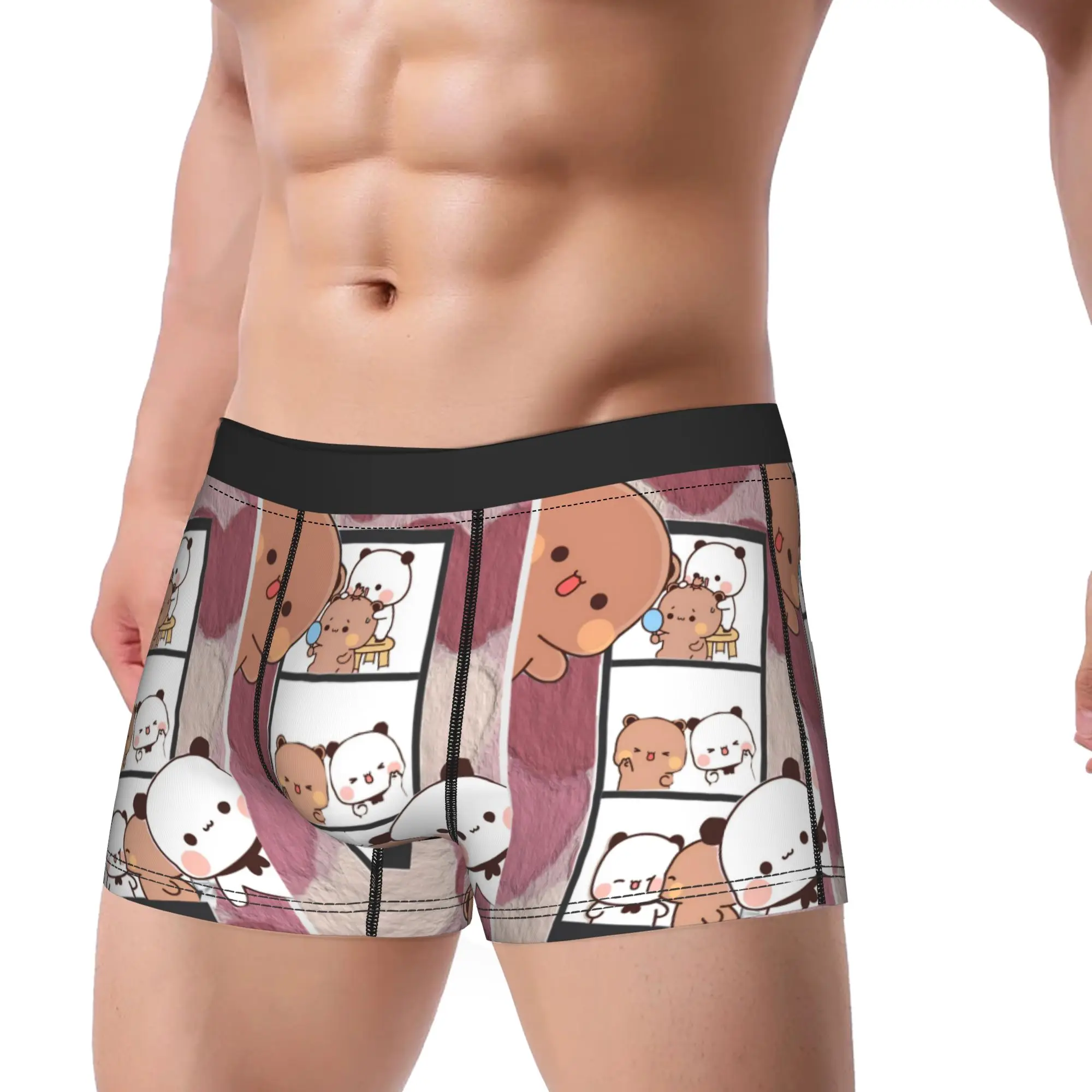 Panda Bear Bubu Dudu Underwear  Funny Underpants Custom Boxer Brief For Male Pouch Plus Size Boxershorts